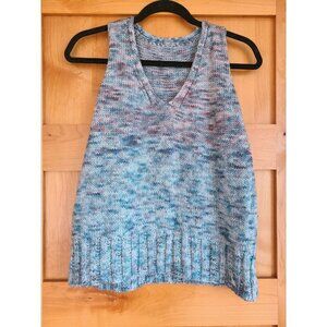 Womens Hand Knit Wool Mermaid Fairy Retro Granny Ivy League Sweater Vest MEDIUM